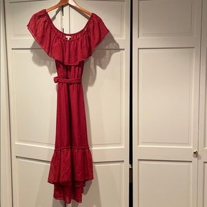 Dark red, textured Max Studio high-low dress!